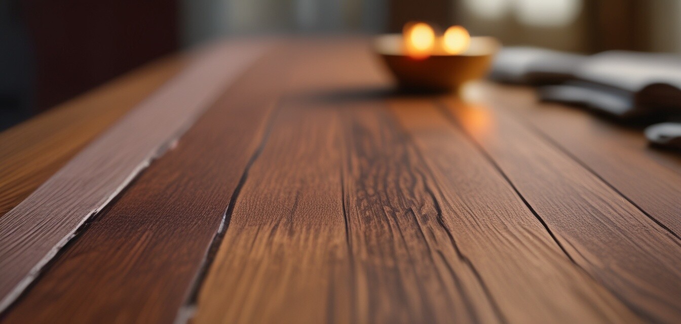 Well-maintained oiled wooden table